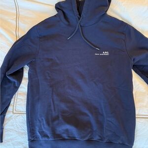 A.P.C. logo-print cotton hoodie - medium